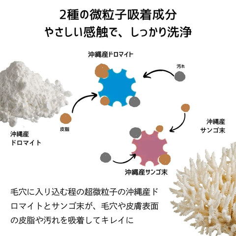 沖縄とろみ美容 パウダーウォッシュ ドロマイトとサンゴ末が老廃物を吸着